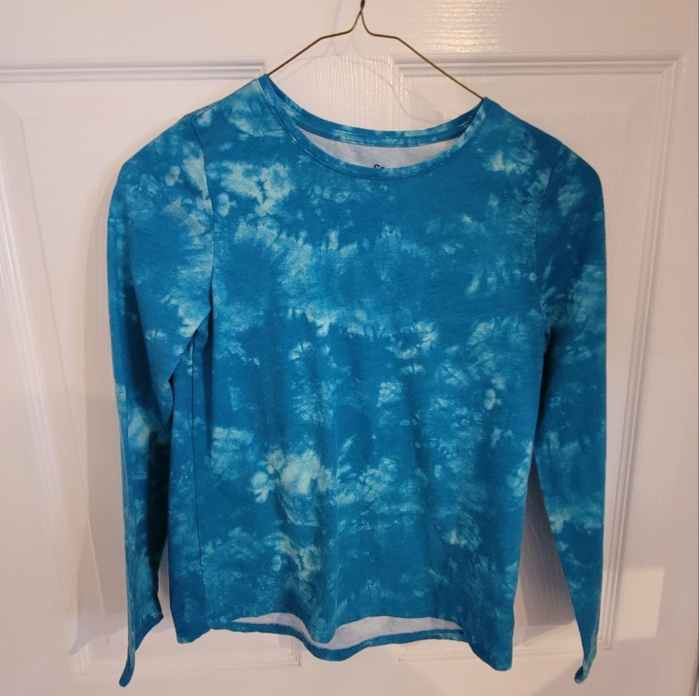 So Favorite Long Sleeve Tee Girls Size 8, Turquoise Tie Dye